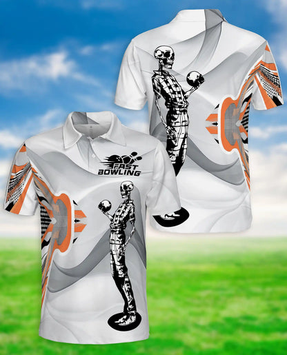 Skeleton Bowling Polo Shirt – Funny Skull Bowler Graphic | Azhobbyshop