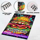 Creepy Food Spiral Bound Coloring Book, Explore 30 Intriguing Coloring Pages of Creepy Food, Combining Sinister Imagery with Culinary Curiosities