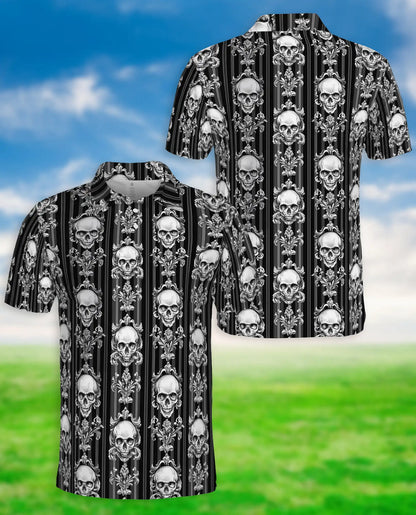 Skull Gothic Stripe Polo Shirt | Azhobbyshop