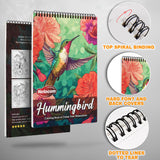 Hummingbird Spiral Bound Coloring Book, Graceful Hummingbirds Amidst Floral Beauty, Ideal for Bird Lovers and Nature Art Enthusiasts