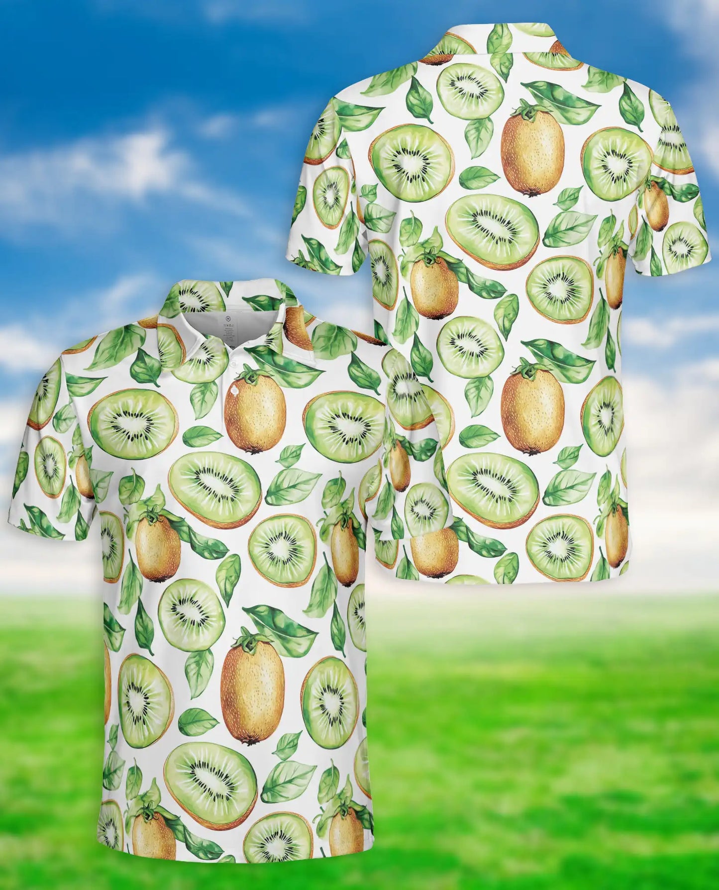 Kiwi Fruit 3D Polo Shirt for Men – Fresh Tropical Summer Style | Azhobbyshop