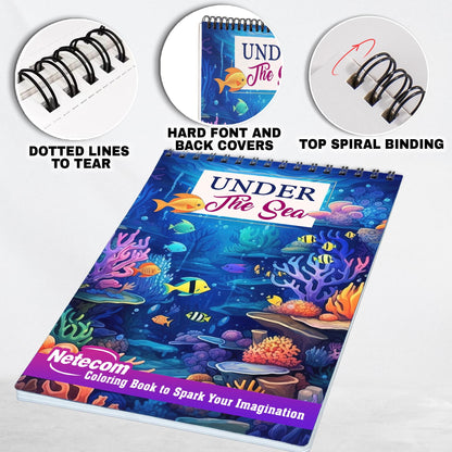 Under The Sea Spiral Bound Coloring Book, Dive into 30 Enchanting Coloring Pages, Exploring the Beauty and Mysteries Under the Sea
