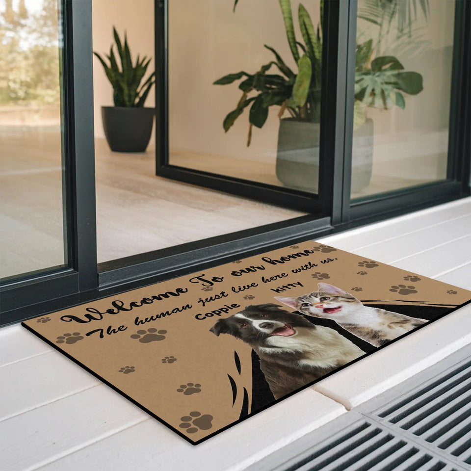 Personalized Paw Print Pet Doormat – Custom Dog & Cat Photo Mat