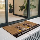 Personalized Rustic Dog Bar Doormat – Custom Family & Pet Mat