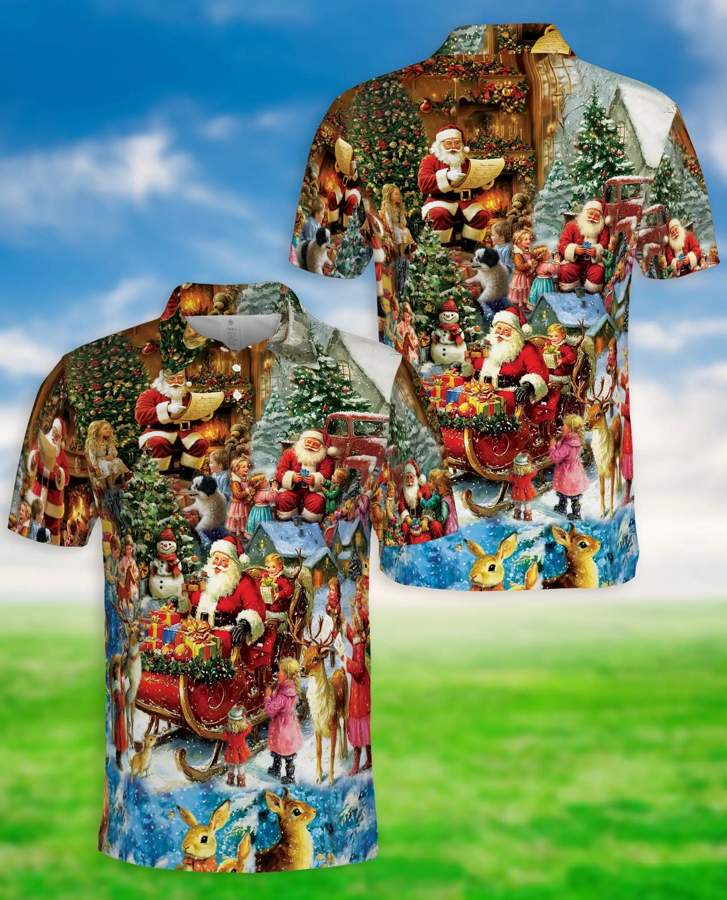 Santa Is Delivering Love Christmas Polo Shirt | Azhobbyshop