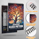 Stained Glass Pattern Spiral Bound Coloring Book, Intricate Stained Glass Patterns for a Colorful and Creative Challenge, Great for Art Enthusiasts and Crafters