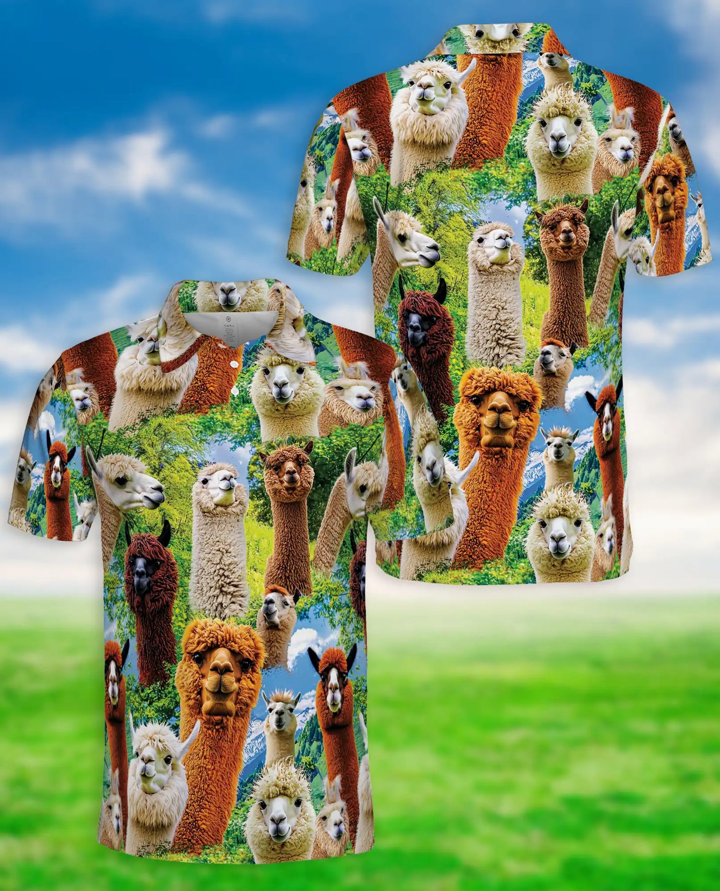 Alpaca Polo Shirt – Fun & Colorful Animal Print | Azhobbyshop