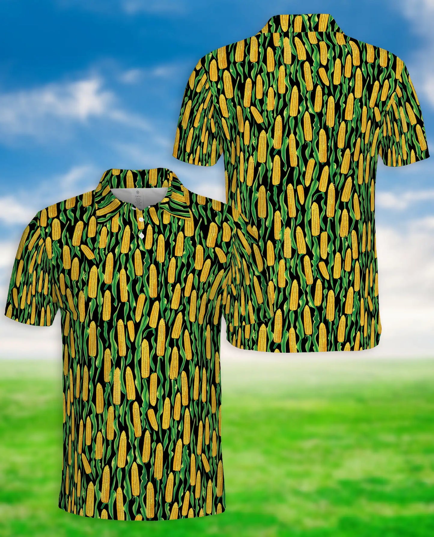 Corn Polo Shirt – Farm Fresh Maize Pattern 3D Print | Azhobbyshop