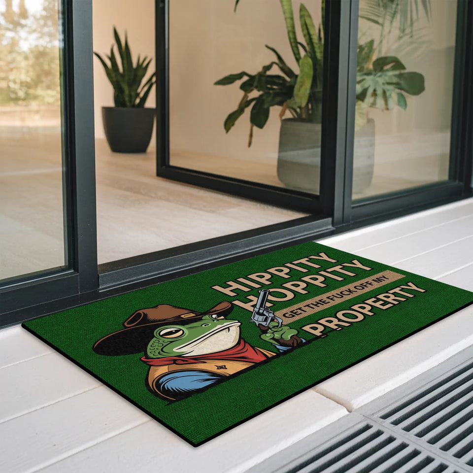 Funny Frog Cowboy Doormat – Sarcastic Welcome Mat