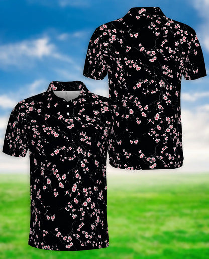 Pink Sakura Polo Shirt – Cherry Blossom Japanese Floral Style | Azhobbyshop