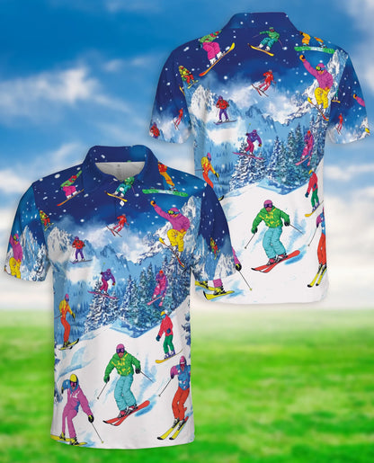 Go Skiing This Winter Polo Shirt 3D-Tropical Style | Azhobbyshop