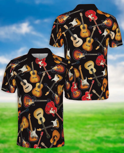 Guitar Polo Shirt- Music Lover Electric Acoustic Style | Azhobbyshop