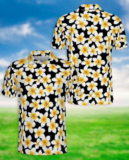 Yellow Plumeria Floral Polo Shirt | Azhobbyshop