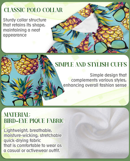 Cool Pineapple Sunglasses Polo Shirt – Tropical Summer Hawaiian Style | Azhobbyshop
