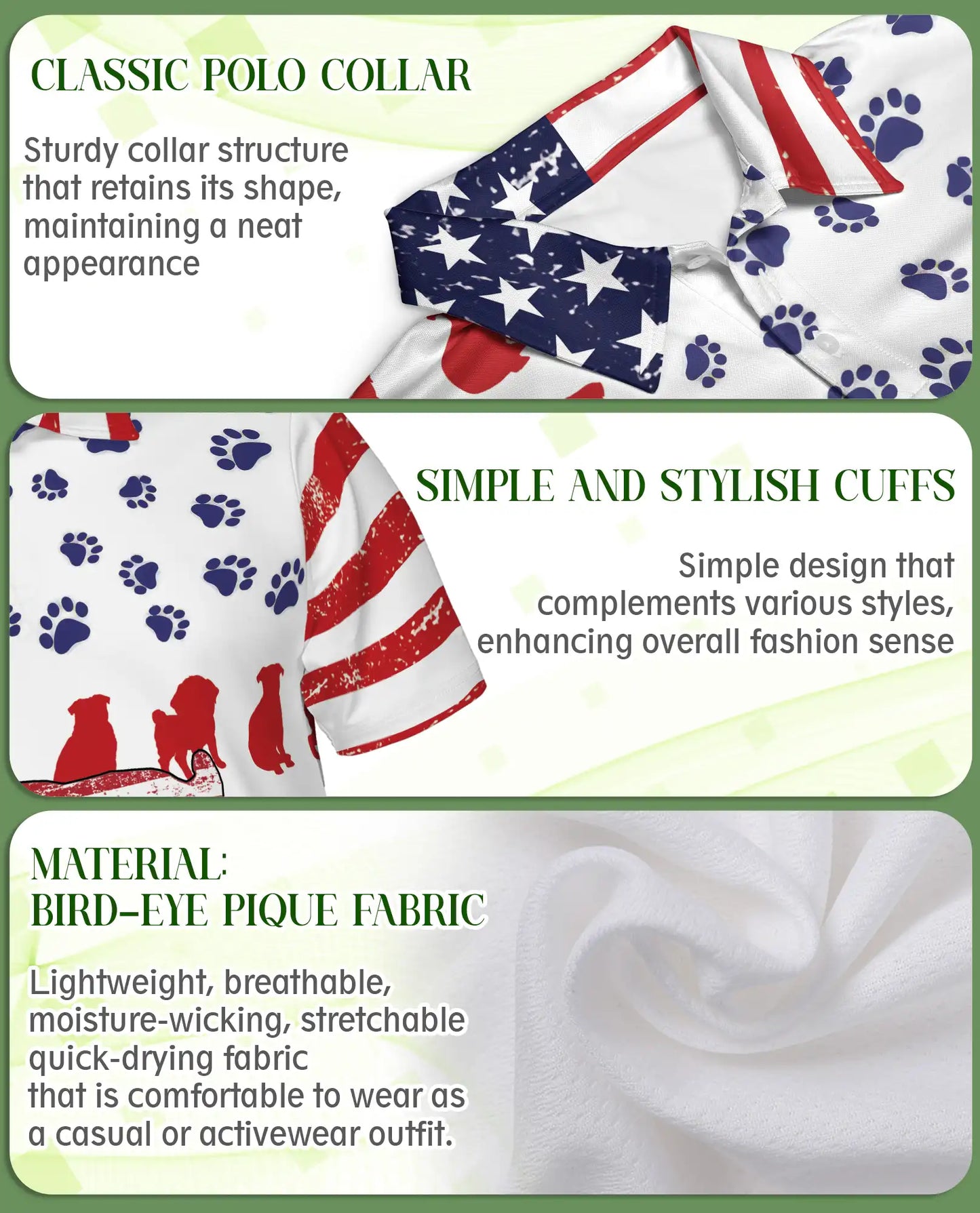 Pug American Flag Patriotic Polo Shirt | Azhobbyshop