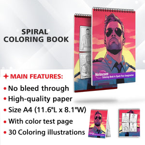 Handsome Men In 30s Spiral Bound Coloring Book, Discover 30 Serene Coloring Pages, Inviting You to Color Handsome Men in their Prime, Exuding Confidence and Sophistication