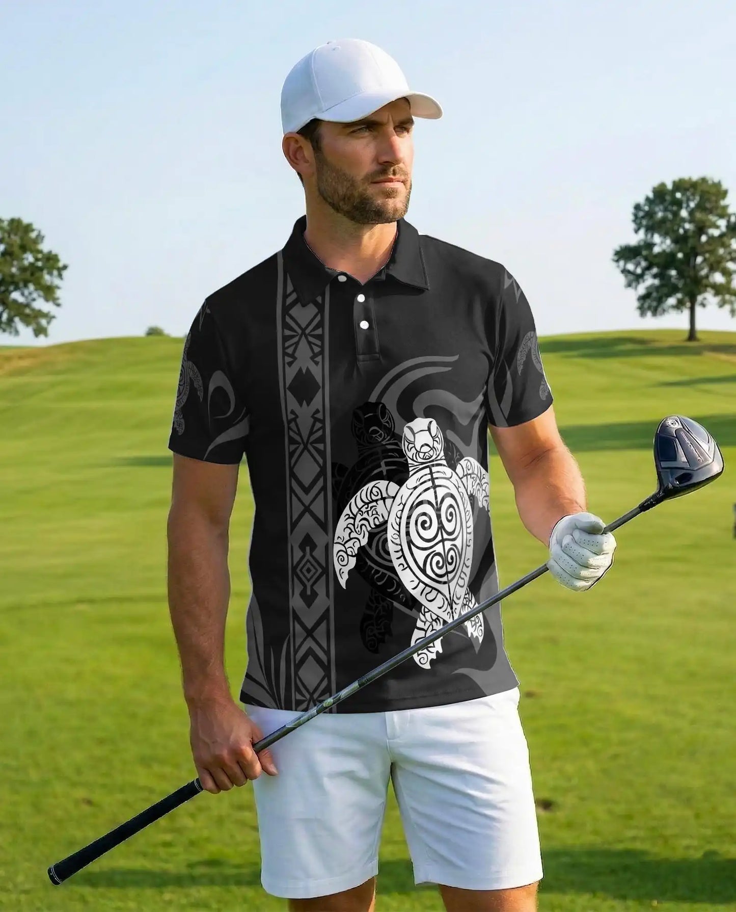 Polynesian Turtle Polo Shirt – Tribal Sea Turtle Hawaiian Style | Azhobbyshop