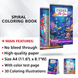 Under The Sea Spiral Bound Coloring Book, Dive into 30 Enchanting Coloring Pages, Exploring the Beauty and Mysteries Under the Sea