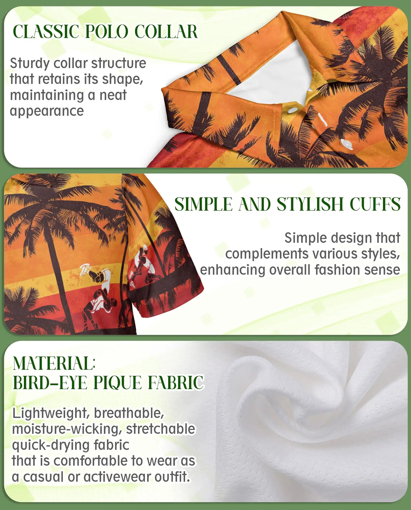 Wrestling Hawaiian 3D Polo Shirt for Men – Sunset Tropical Beach Style | Azhobbyshop