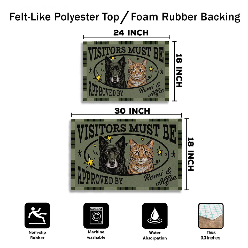 Personalized Vintage Pet Doormat – Custom Dog & Cat Portrait Mat