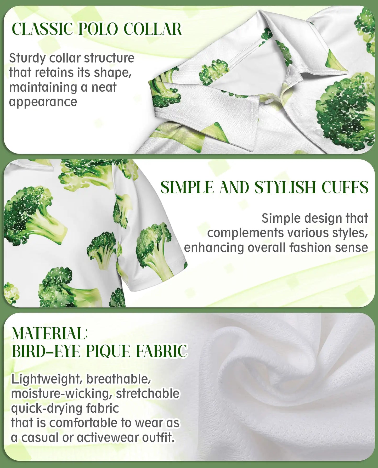Broccoli Hawaiian Polo Shirt – Funny Vegetable Print Shirt | Azhobbyshop