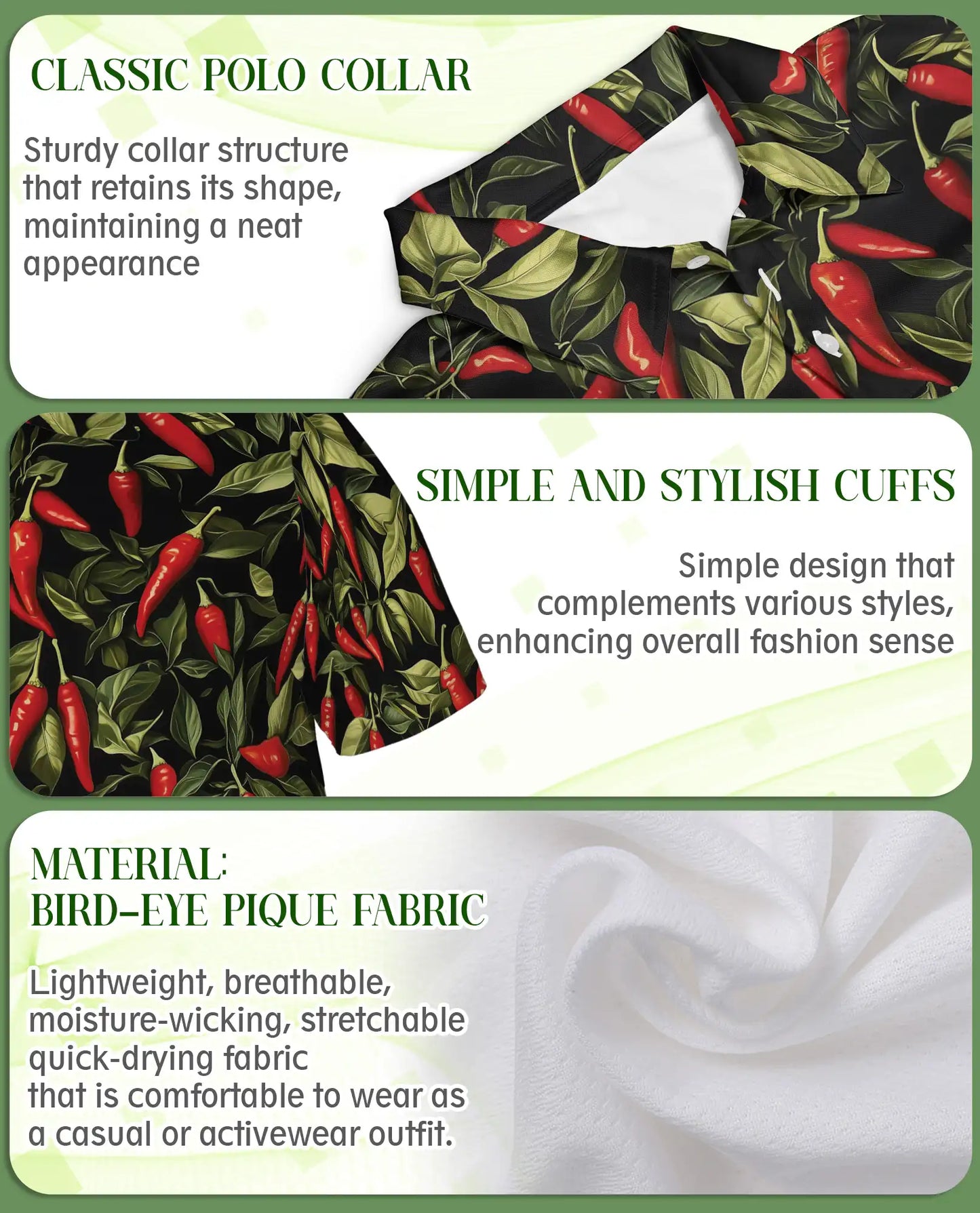 Spicy Chili Pepper 3D Polo Shirt for Men – Bold Food Lover Gift | Azhobbyshop