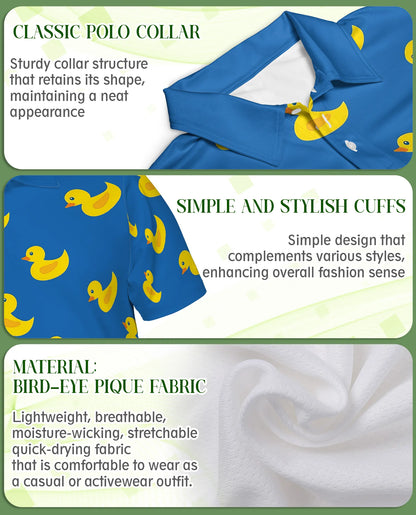 Rubber Duck 3D Polo Shirt for Men – Funny Cute Duck Pattern Style | Azhobbyshop
