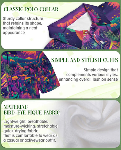 Camping Hippie Psychedelic Van Polo Shirt | Azhobbyshop