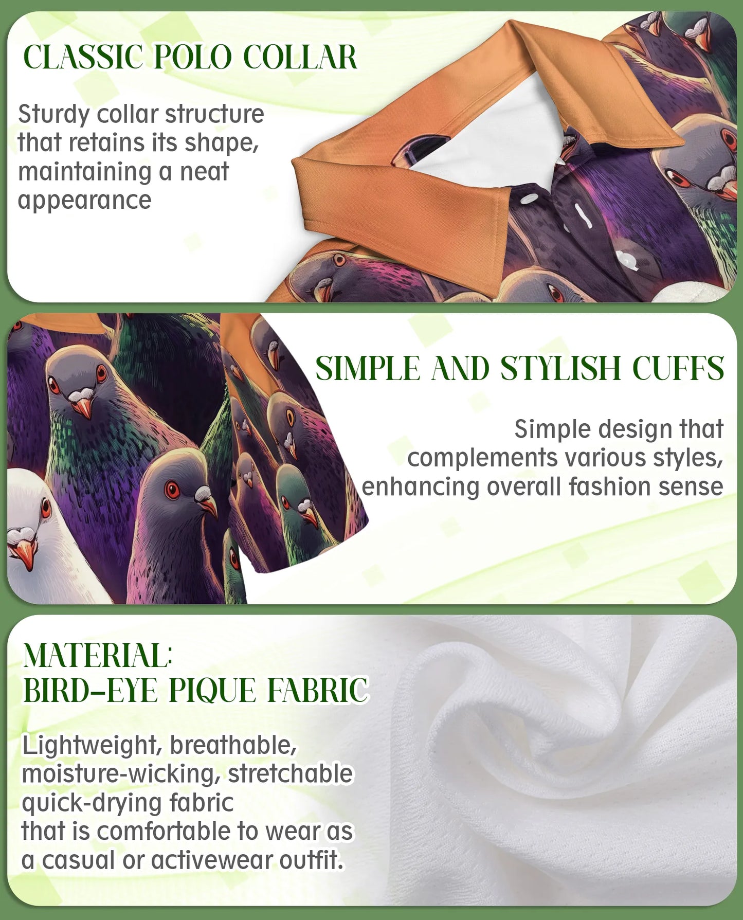 Pigeon Hunting 3D Polo Shirt for Men – Funny Bird Lover Style | Azhobbyshop