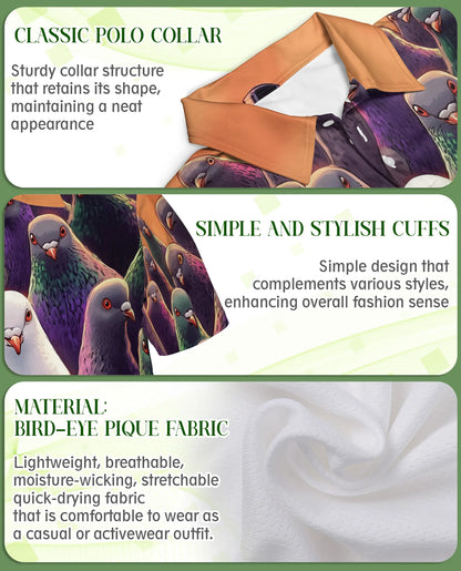 Pigeon Hunting 3D Polo Shirt for Men – Funny Bird Lover Style | Azhobbyshop