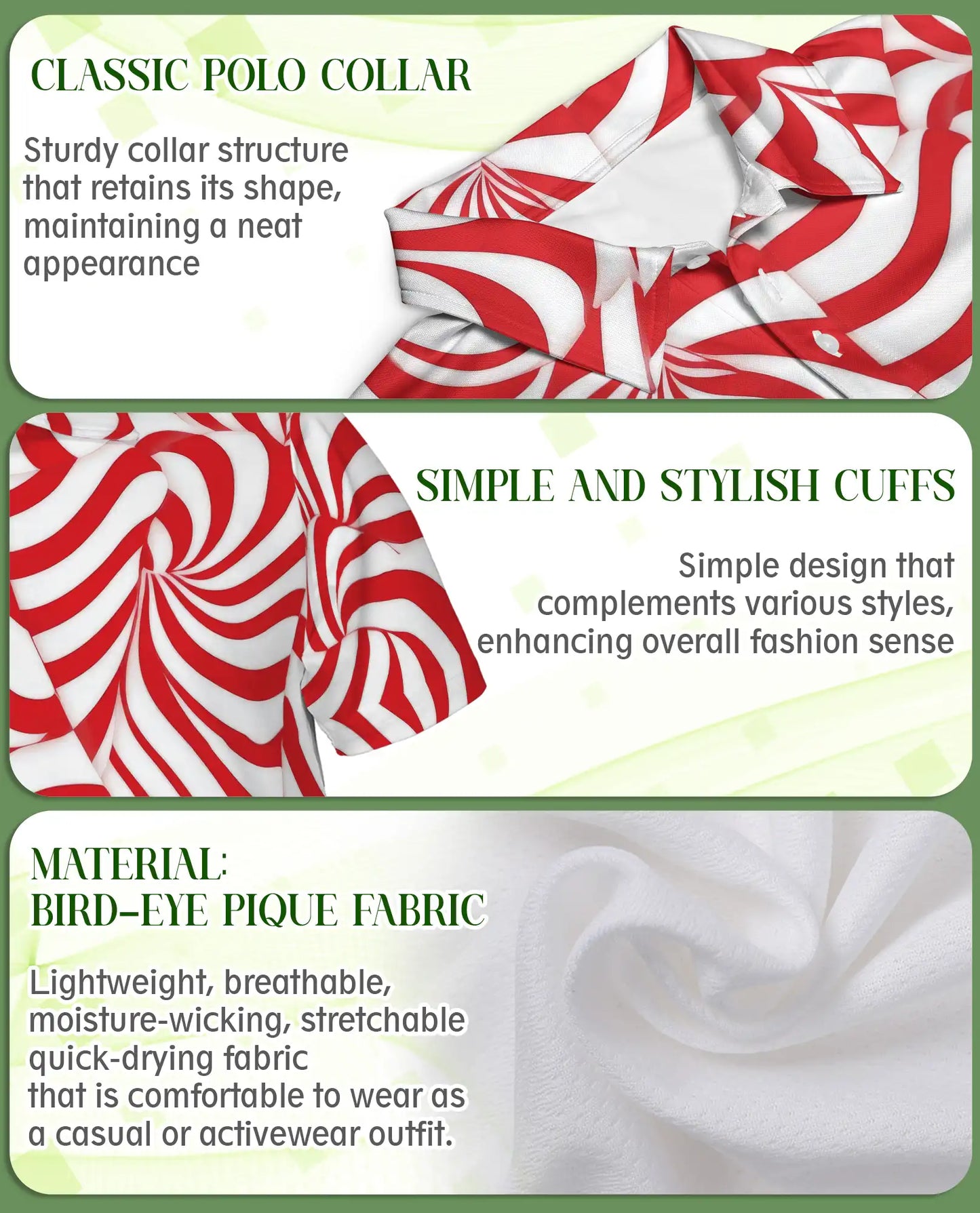 Red Swirl 3D Polo Shirt for Men – Abstract Optical Pattern Style | Azhobbyshop