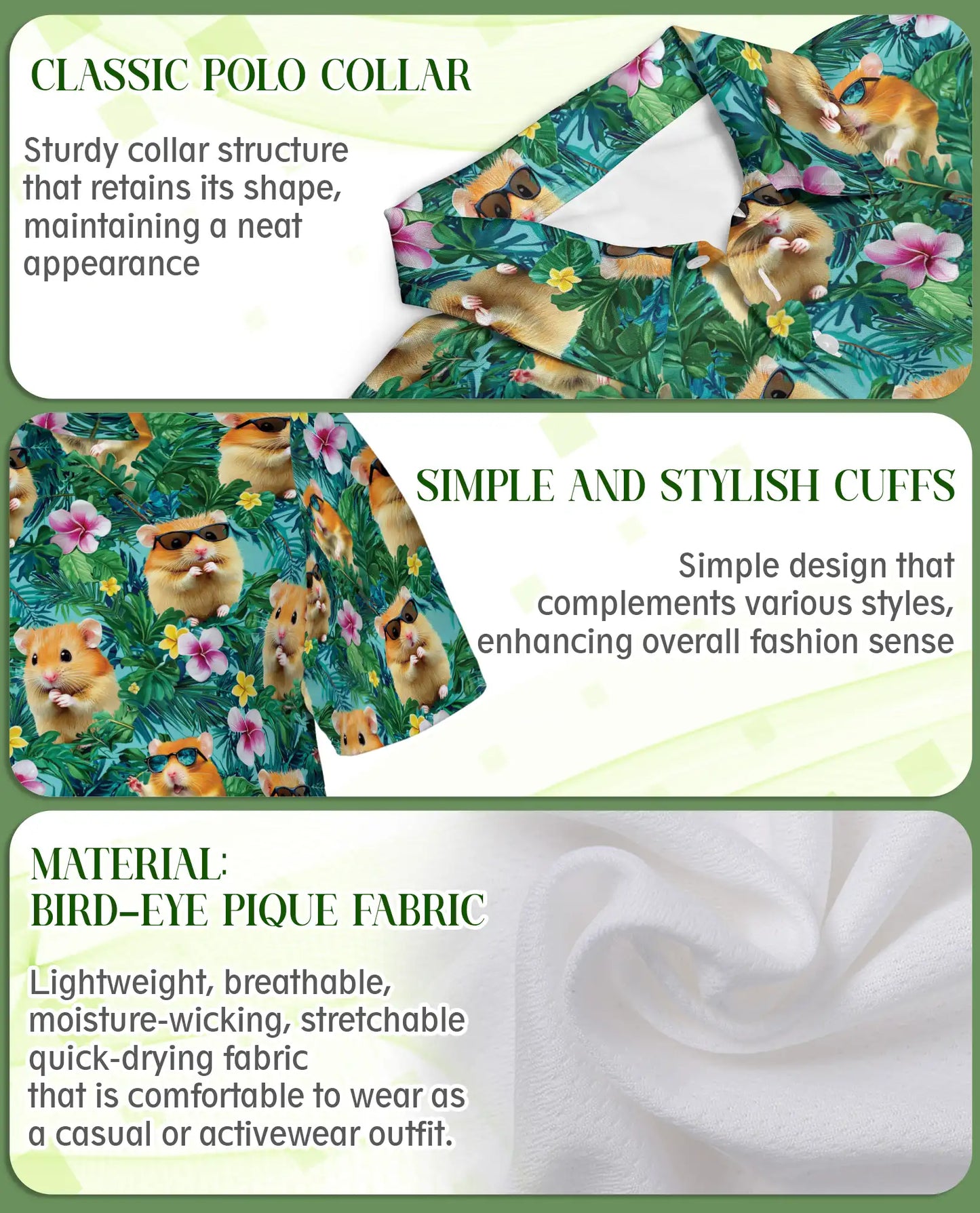 Cute Hamster Hawaiian Polo Shirt Tropical Summer Shirt | Azhobbyshop