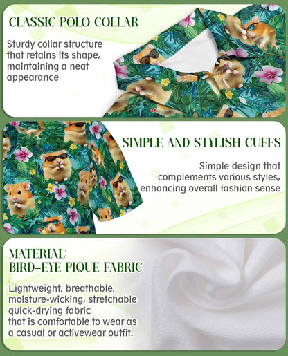 Cute Hamster Hawaiian Polo Shirt Tropical Summer Shirt | Azhobbyshop