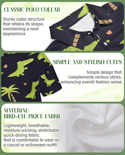 Cute Alligator Polo Shirt – Tropical Palm Tree Fun Style | Azhobbyshop