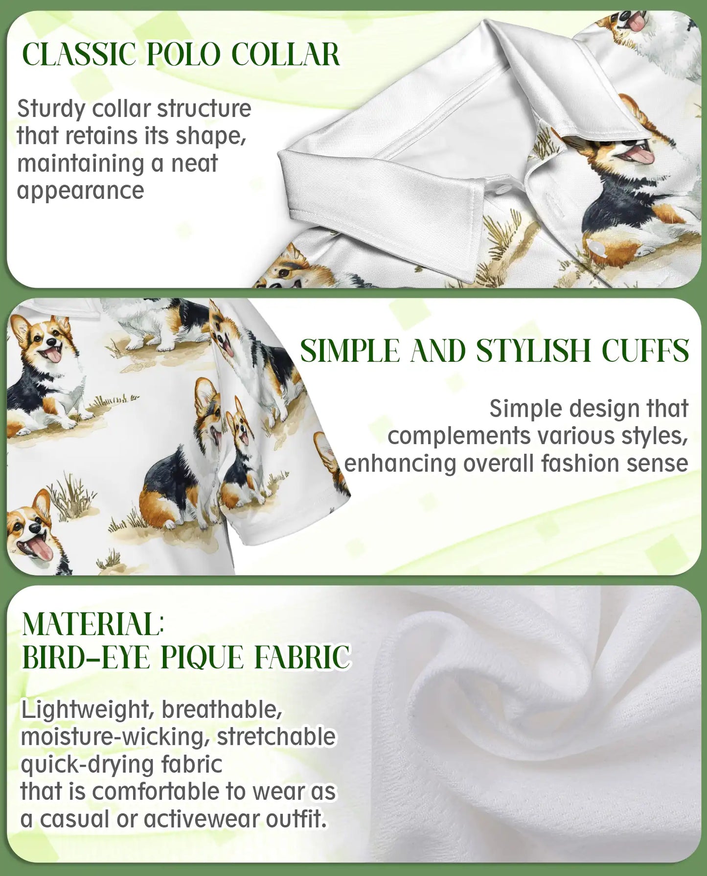 Corgi Dog Polo Shirt -Cute Dog Lover Gift Style | Azhobbyshop