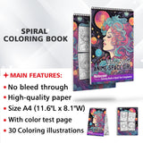 Stress Relief Anime Space Girl Spiral Bound Coloring Book, Find Inner Peace with 30 Meditative Coloring Pages, Depicting Anime Space Girls in Tranquil Cosmic Settings