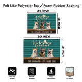 Personalized Turquoise Dog Doormat – Custom Pet Photos & Names Mat