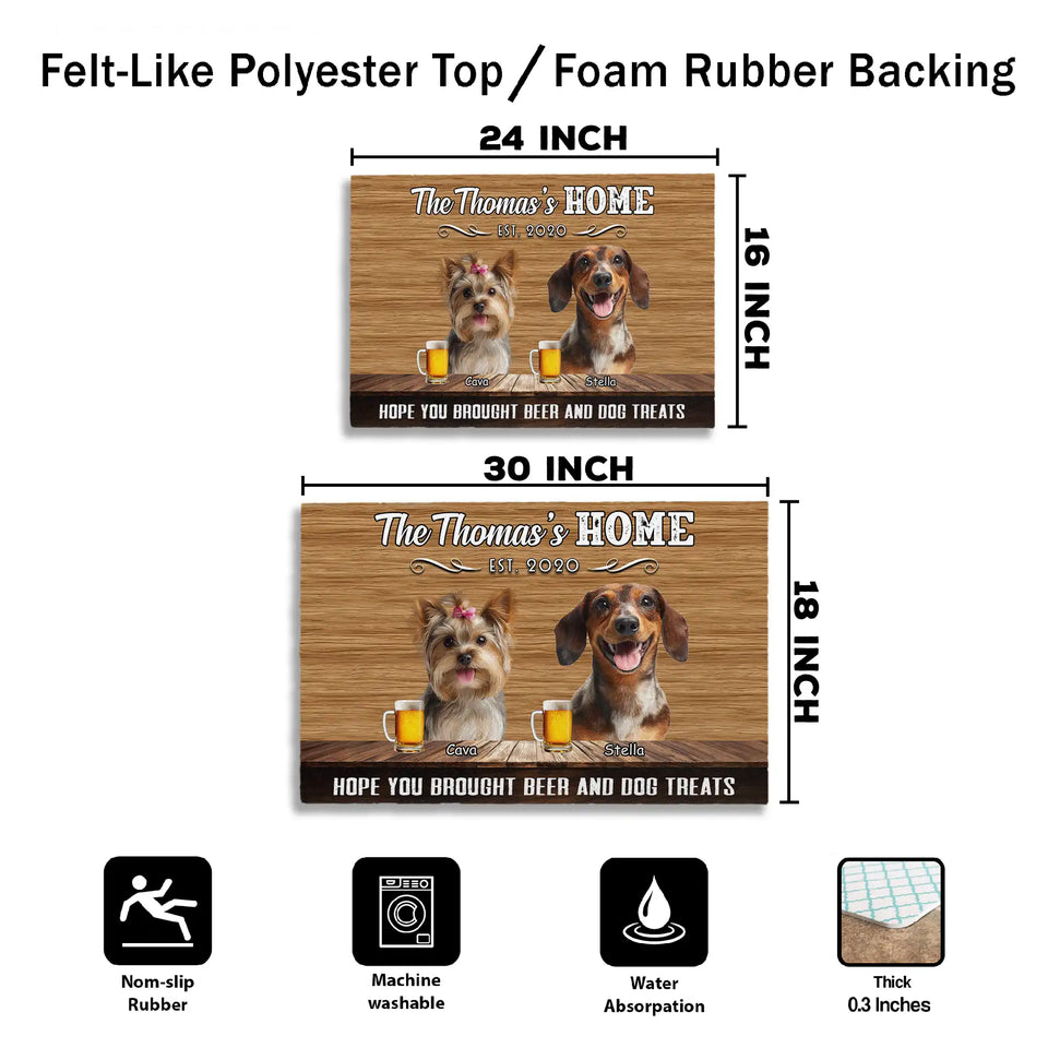Personalized Rustic Dog Bar Doormat – Custom Family & Pet Mat