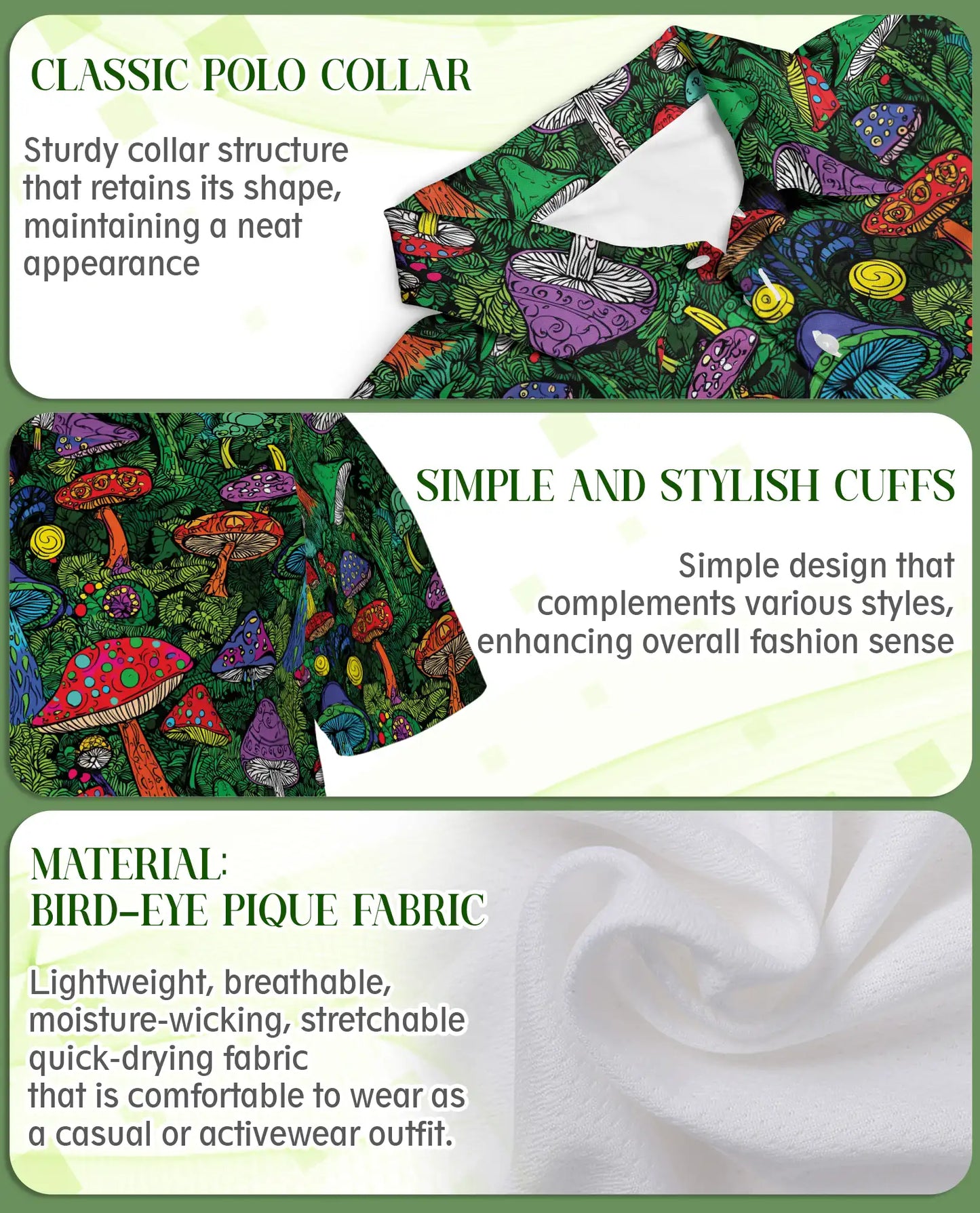 Mushroom Polo Shirt – Psychedelic Forest Style | Azhobbyshop