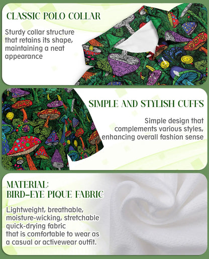 Mushroom Polo Shirt – Psychedelic Forest Style | Azhobbyshop