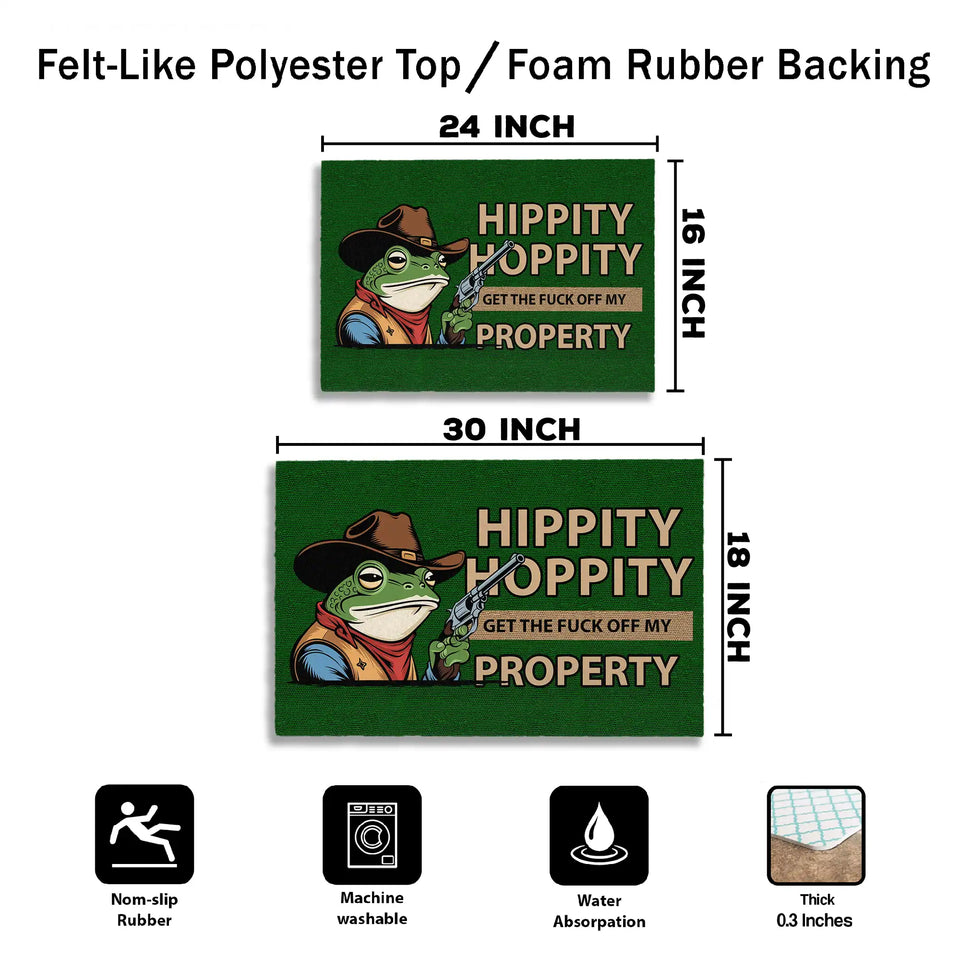 Funny Frog Cowboy Doormat – Sarcastic Welcome Mat