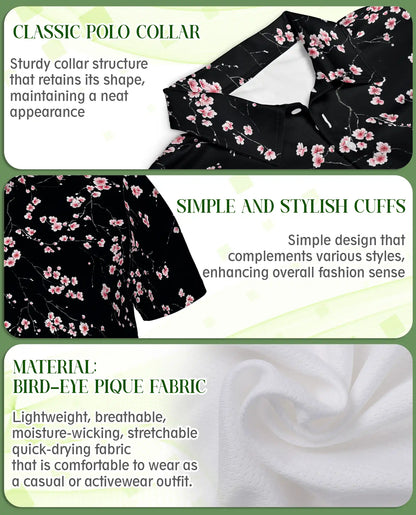 Pink Sakura Polo Shirt – Cherry Blossom Japanese Floral Style | Azhobbyshop