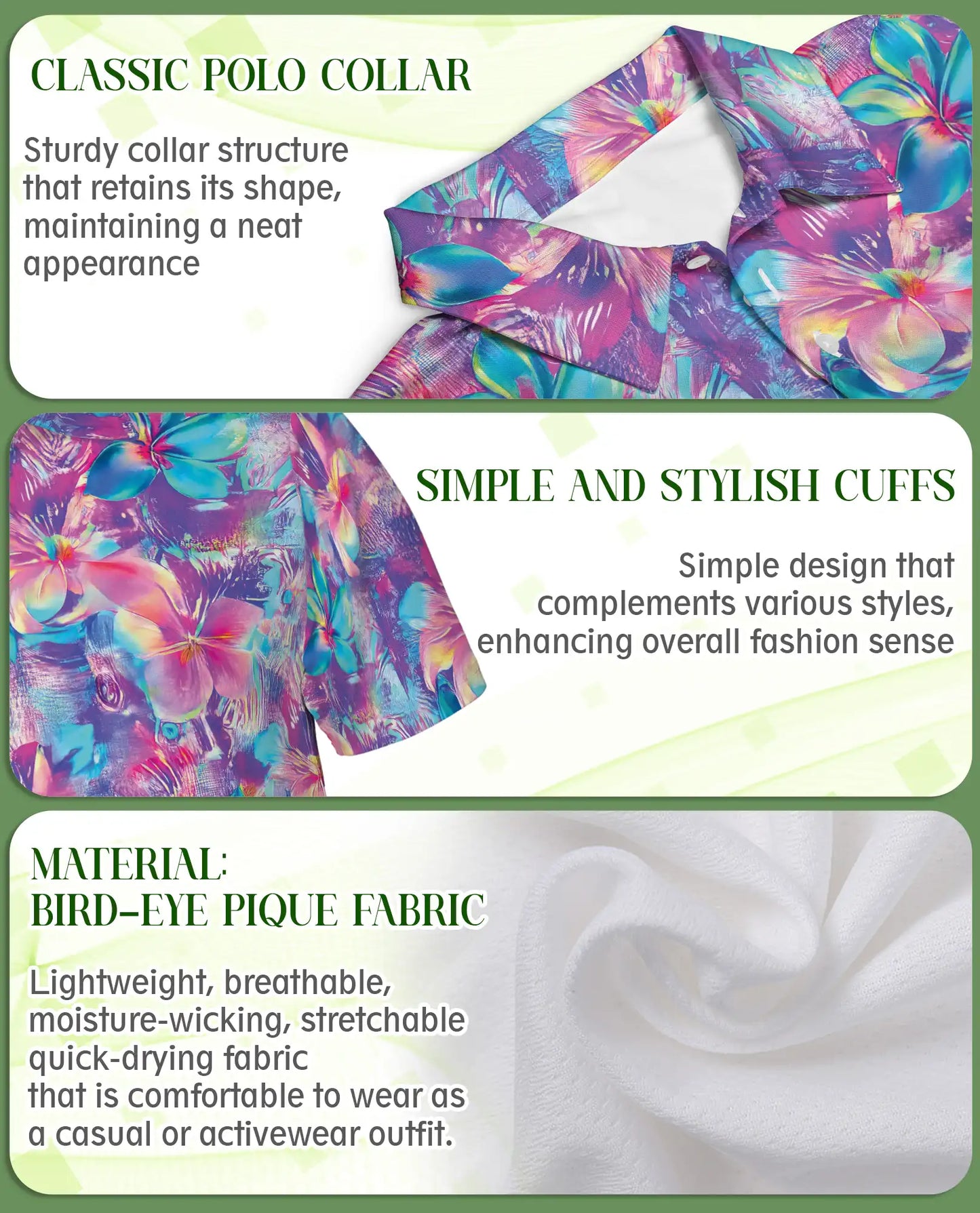 Neon Flower 3D Polo Shirt for Men – Vibrant Tropical Glow Floral Print | Azhobbyshop