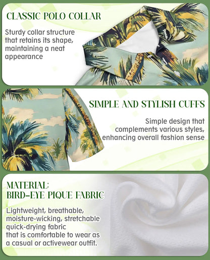Tropical Hawaiian Palm Tree Polo Shirt | Azhobbyshop