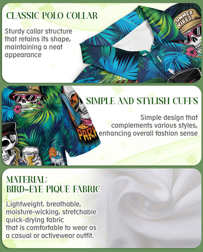 Skull Hawaiian Polo Shirt – Funny Skeleton Summer Beach Shirt | Azhobbyshop