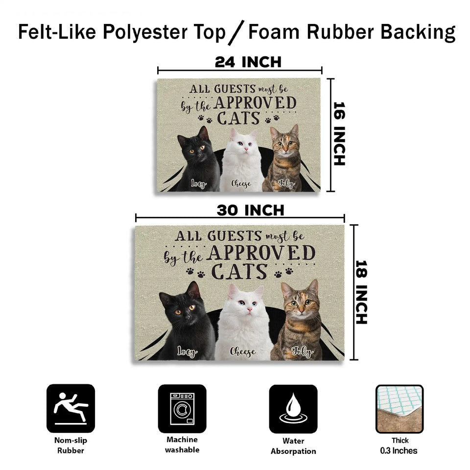 Personalized Cat Photo Doormat – Custom Pet Names Welcome Mat