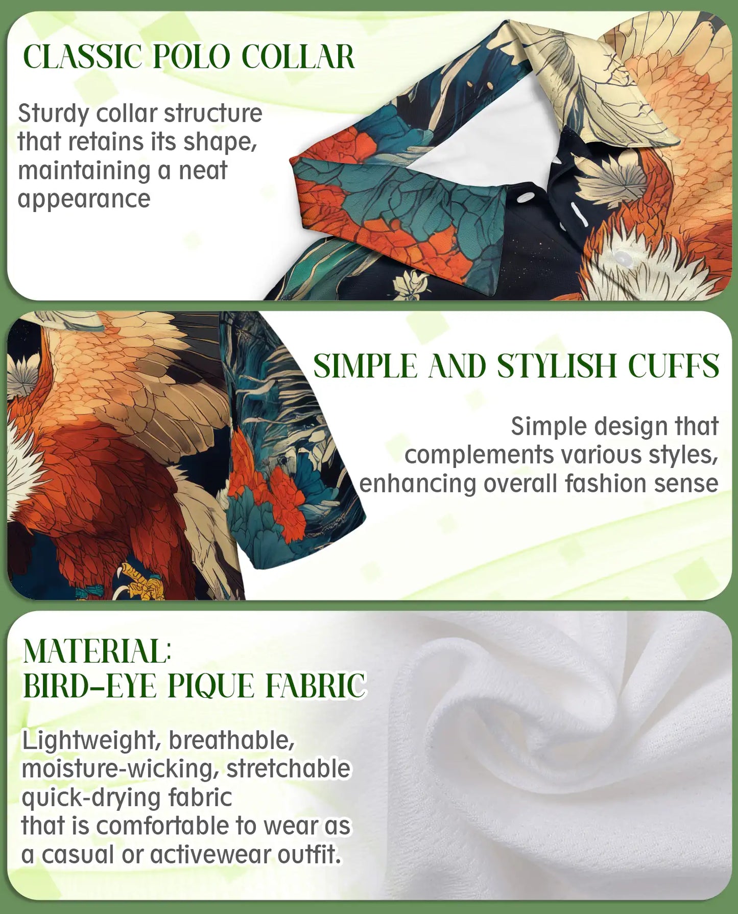 Tiger and Eagle Polo Shirt- Japanese Style Powerful Animal Design | Azhobbyshop