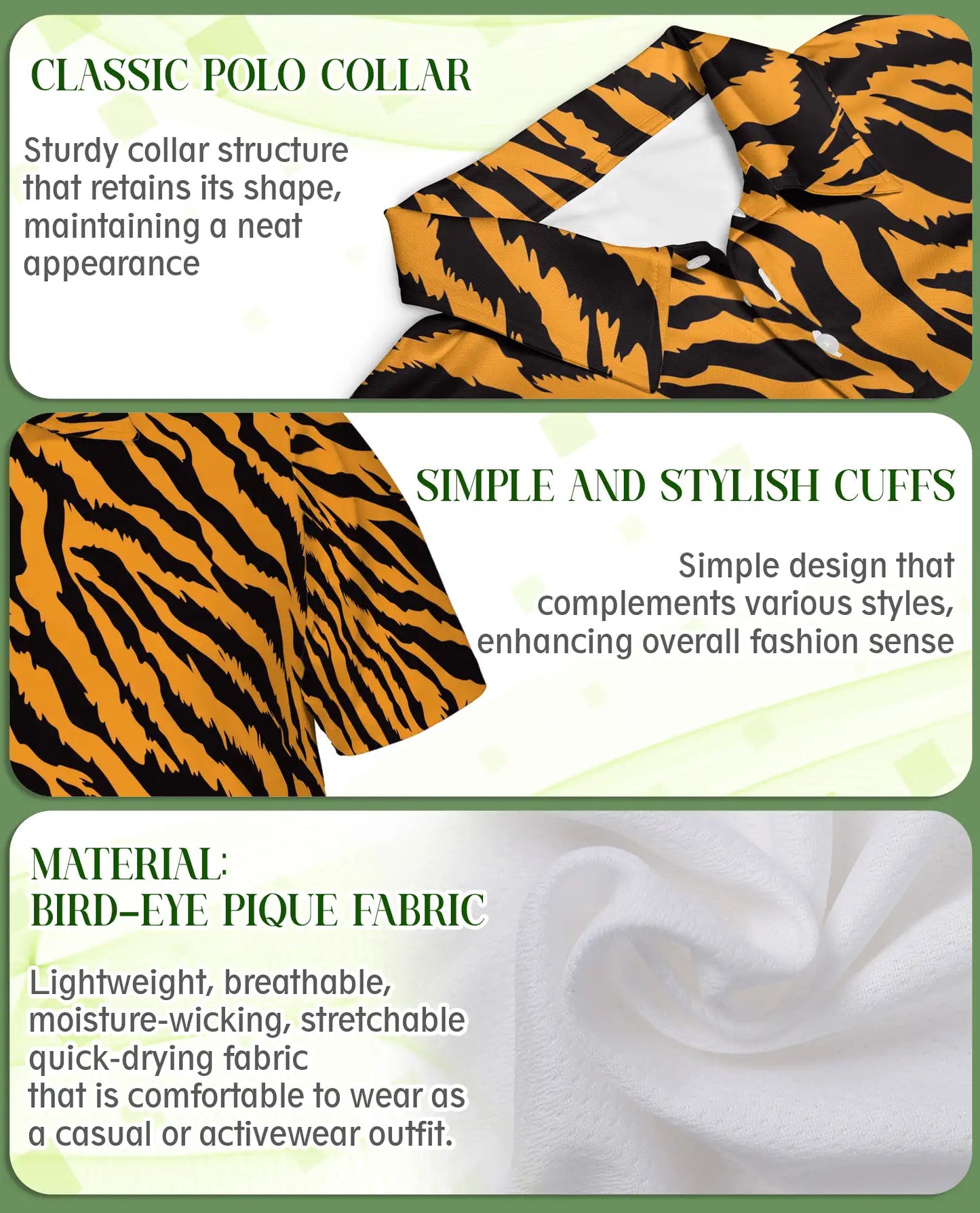 Tiger Skin Polo Shirt – Bold Animal Print Orange Black | Azhobbyshop
