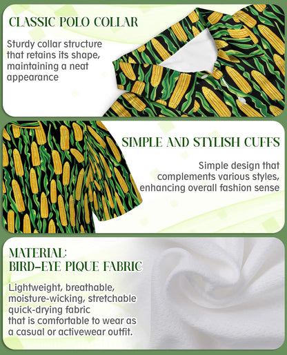 Corn Polo Shirt – Farm Fresh Maize Pattern 3D Print | Azhobbyshop