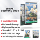 Aesthetic Roses Spiral Bound Coloring Book, Discover 30 Mesmerizing Coloring Pages in the Aesthetic Roses Coloring Book